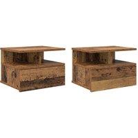 Berkfield Home Floating Nightstands 2 pcs Old Wood 40x31x27 cm Engineered Wood in Brown | Size: 40 x 31 x 27 cm