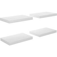 Berkfield Home Floating Wall Shelves 4 pcs High Gloss White 40x23x3.8 cm MDF