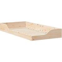 Berkfield Home Floor Bed Frame Brown 100 x 200 cm Solid pine wood in Beige