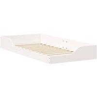 Berkfield Home Floor Bed Frame White 90 x 200 cm Solid pine wood