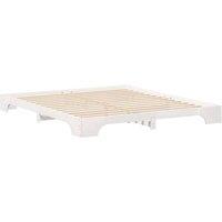 Berkfield Home Floor Bed Frame with Storage White 180 x 220 cm Solid pine wood