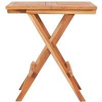 Berkfield Home Folding Bistro Table 60x60x65 cm Solid Teak Wood in Brown | Size: 60 x 60 x 65 cm