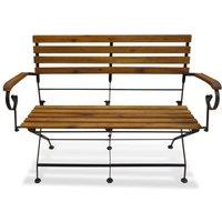 Berkfield Home Folding Garden Bench 112 cm Solid Acacia Wood in Brown