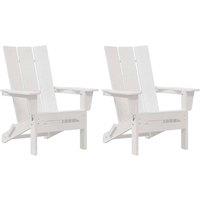 Berkfield Home Foldable Adirondack Chairs 2 pcs White 74.5x80.5x90 cm HDPE