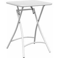 Berkfield Home Foldable Garden Table White 55x55x73 cm Steel | Size: 55 x 55 x 73 cm