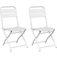Berkfield Home Folding Garden Chairs 2 pcs White Steel