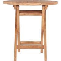 Berkfield Home Folding Garden Table 45 cm Solid Teak Wood in Brown