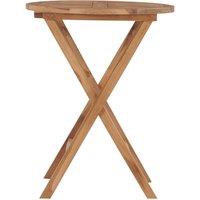 Berkfield Home Folding Garden Table 60 cm Solid Teak Wood in Brown