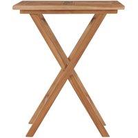 Berkfield Home Folding Garden Table 60x60x75 cm Solid Teak Wood in Brown | Size: 60 x 60 x 75 cm