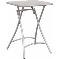 Berkfield Home Folding Garden Table Beige 55x55x73 cm Steel | Size: 55 x 55 x 73 cm