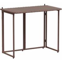 Berkfield Home Folding Garden Table Brown 90x51x75 cm Poly Rattan | Size: 90 x 51 x 75 cm