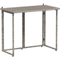 Berkfield Home Folding Garden Table Grey 90x51x75 cm Poly Rattan | Size: 90 x 51 x 75 cm