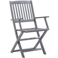 Berkfield Home Folding Outdoor Chairs 2 pcs Solid Acacia Wood in Grey