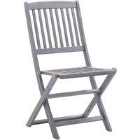 Berkfield Home Folding Outdoor Chairs 4 pcs Solid Acacia Wood in Grey