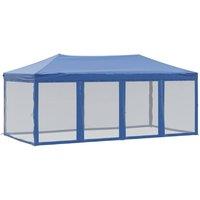 Berkfield Home Folding Party Tent with Sidewalls Blue 3x6 m