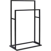 Berkfield Home Freestanding Towel Rack Black 48x24x78.5 cm Iron