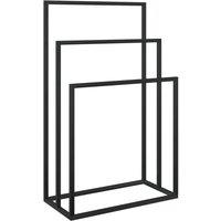 Berkfield Home Freestanding Towel Rack Black 48x24x79 cm Iron | Size: 48 x 24 x 79 cm