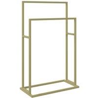 Berkfield Home Freestanding Towel Rack Gold 48x24x78.5 cm Iron