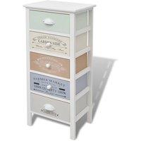 Berkfield Home French Storage Cabinet 5 Drawers Wood in White