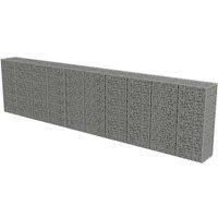 Berkfield Home Gabion Wall with Covers Galvanised Steel 600x50x150 cm in Silver | Size: 600 x 50 x 150 cm