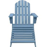 Berkfield Home Garden Adirondack Chair with Ottoman Solid Fir Wood Blue