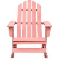 Berkfield Home Garden Adirondack Rocking Chair Solid Fir Wood Pink