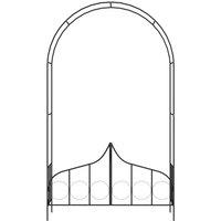 Berkfield Home Garden Arch with Gate Black 138x40x238 cm Iron | Size: 138 x 40 x 238 cm