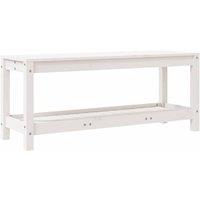 Berkfield Home Garden Bench White 108x35x45 cm Solid Wood Pine | Size: 108 x 35 x 45 cm
