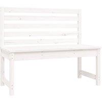 Berkfield Home Garden Bench White 109 cm Solid Wood Pine