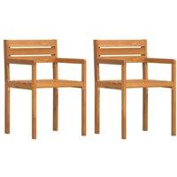 Berkfield Home Garden Chairs 2 pcs 50x53x80 cm Solid Wood Acacia in Brown | Size: 50 x 53 x 80 cm