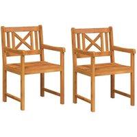 Berkfield Home Garden Chairs 2 pcs 56x56x90 cm Solid Wood Acacia in Brown | Size: 56 x 56 x 90 cm