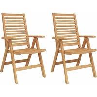 Berkfield Home Garden Chairs 2 pcs Solid Wood Teak in Brown