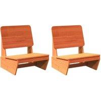 Berkfield Home Garden Chairs 2 pcs Wax Brown 60x64x70.5 cm Solid Wood Pine