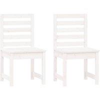 Berkfield Home Garden Chairs 2 pcs White 40.5x48x91.5 cm Solid Wood Pine