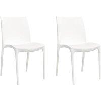 Berkfield Home Garden Chairs 2 pcs White 50x46x80 cm Polypropylene | Size: 50 x 46 x 80 cm