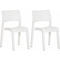 Berkfield Home Garden Chairs 2 pcs White Polypropylene