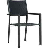 Berkfield Home Garden Chairs 4 pcs Black Plastic Rattan Look