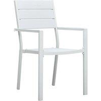 Berkfield Home Garden Chairs 4 pcs White HDPE Wood Look