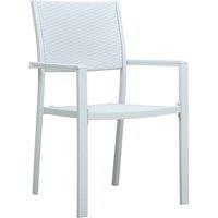 Berkfield Home Garden Chairs 4 pcs White Plastic Rattan Look