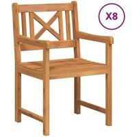 Berkfield Home Garden Chairs 8 pcs 56x55.5x90 cm Solid Wood Acacia in Brown