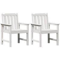 Berkfield Home Garden Dining Chairs 2 pcs White HDPE