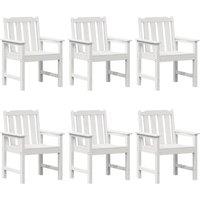 Berkfield Home Garden Dining Chairs 6 pcs White 65.5x55.5x88 cm HDPE