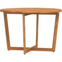 Berkfield Home Garden Dining Table Round 110x75 cm Solid Wood Acacia in Brown | Size: 110x75 cm