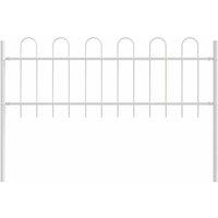 Berkfield Home Garden Fence White Steel 170 x 60 cm Durable Garden Fence Panel