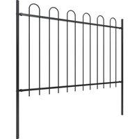 Berkfield Home Garden Fence with Hoop Top Steel 1.7 m Black