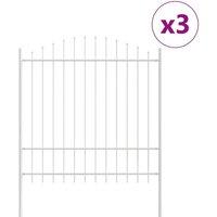 Berkfield Home Garden Fence with Hoop Top White 5, 1x1, 75 m Steel