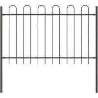 Berkfield Home Garden Fence with Hoop Top Grey 1, 7x0, 8 m Steel in Grey