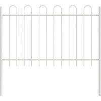 Berkfield Home Garden Fence with Hoop Top White 1, 7x0, 8 m Steel in White