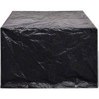 Berkfield Home Garden Furniture Cover 4 Person Poly Rattan Set 8 Eyelets 113 x 113cm in Black | Size: 113 x 113 cm