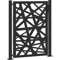 Berkfield Home Garden Gate Black 105x130 cm Steel Light Design